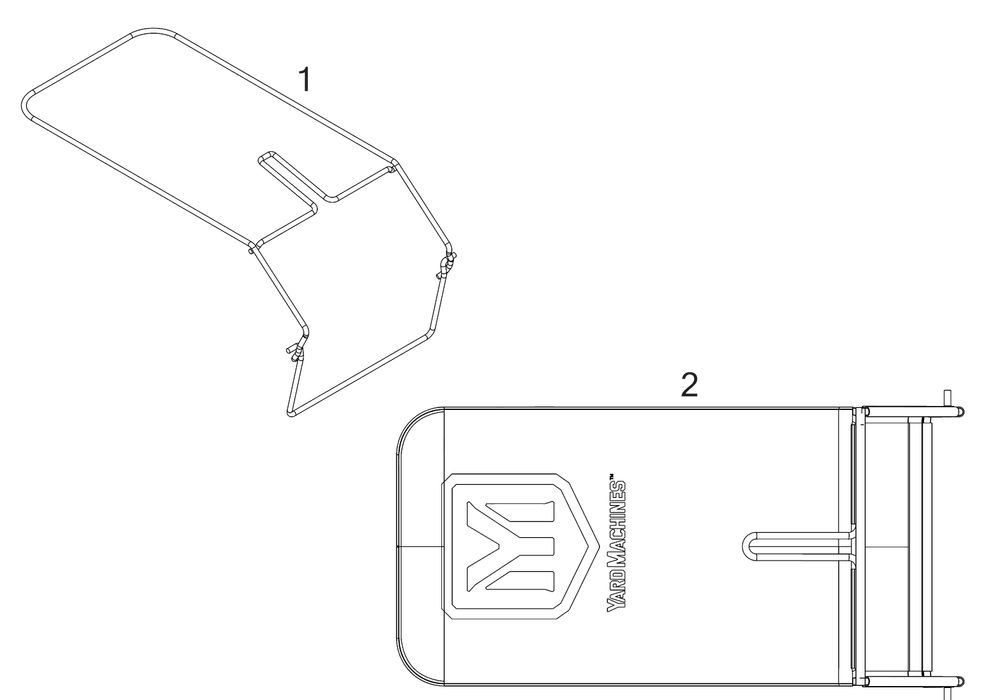 Grassbag Diagram and Parts List for 12AVU2V3752 2022 Yard Machines Lawn Mower